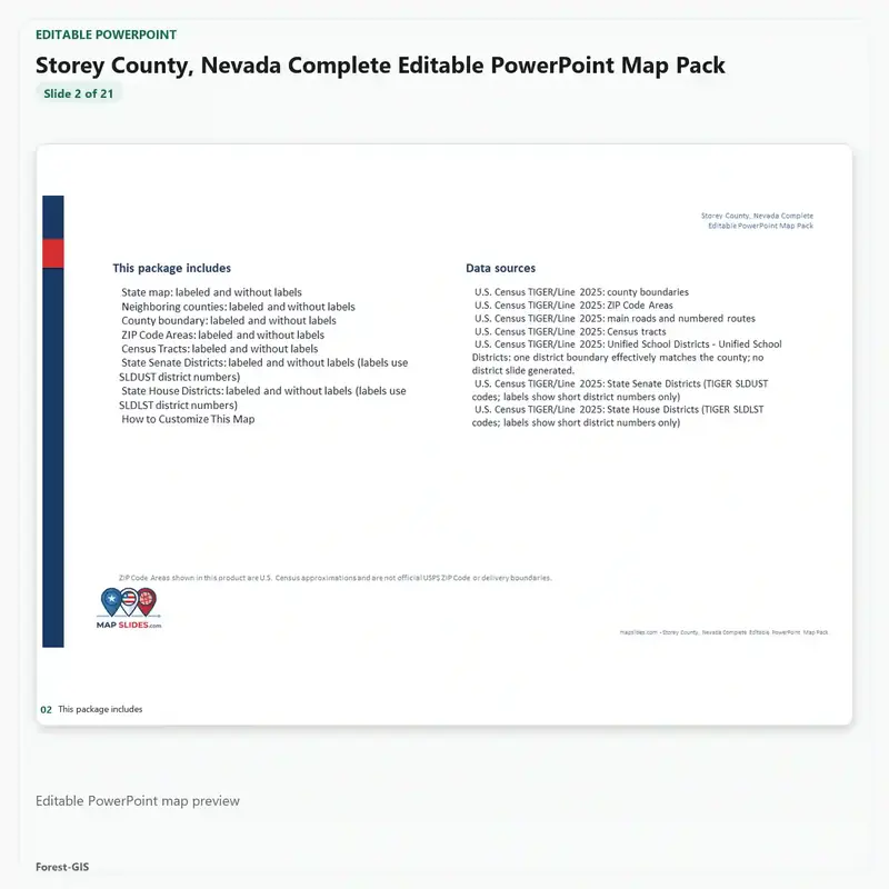 Storey County, Nevada Editable Map Pack - Image 3