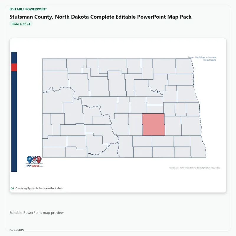 Stutsman County, North Dakota Editable Map Pack - Image 4