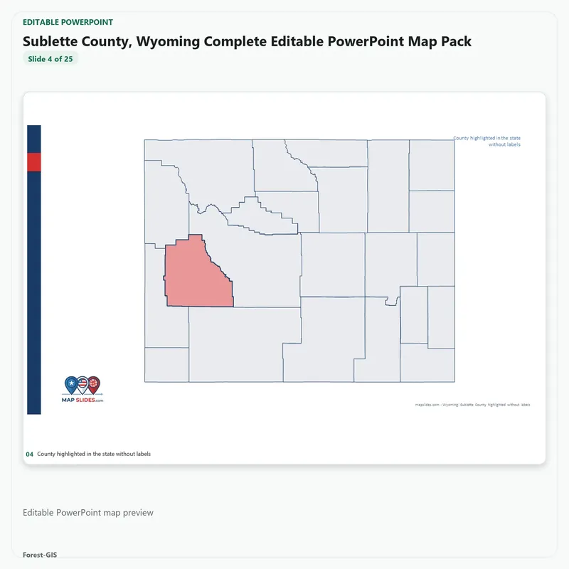 Sublette County, Wyoming Editable Map Pack - Image 4
