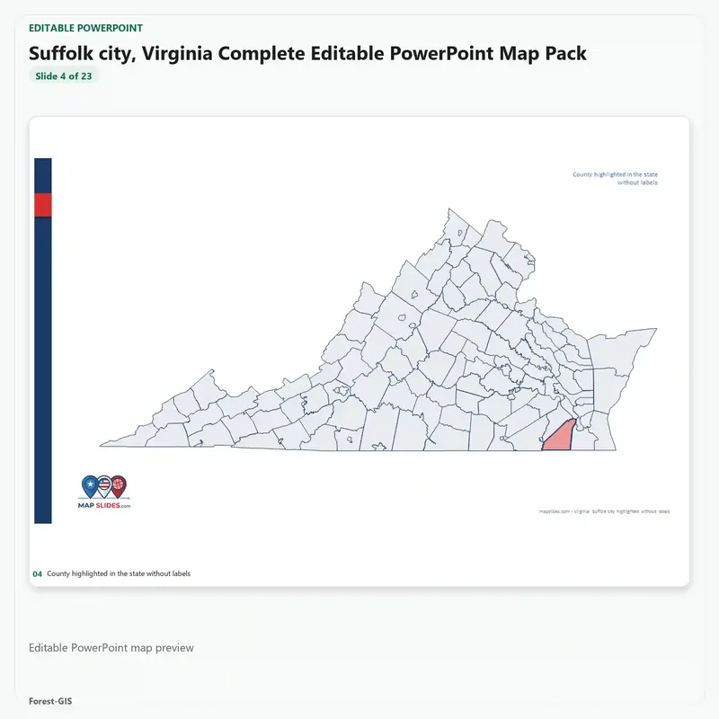 Suffolk city, Virginia Editable Map Pack - Image 4