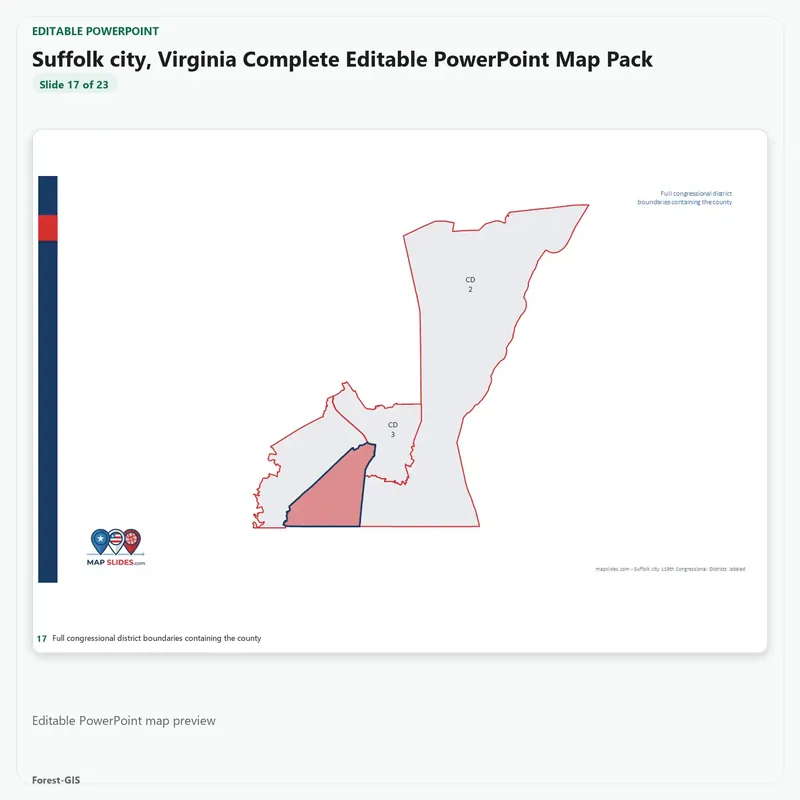 Suffolk city, Virginia Editable Map Pack - Image 5