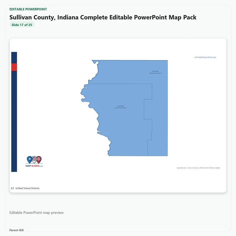 Sullivan County, Indiana Editable Map Pack - Image 5