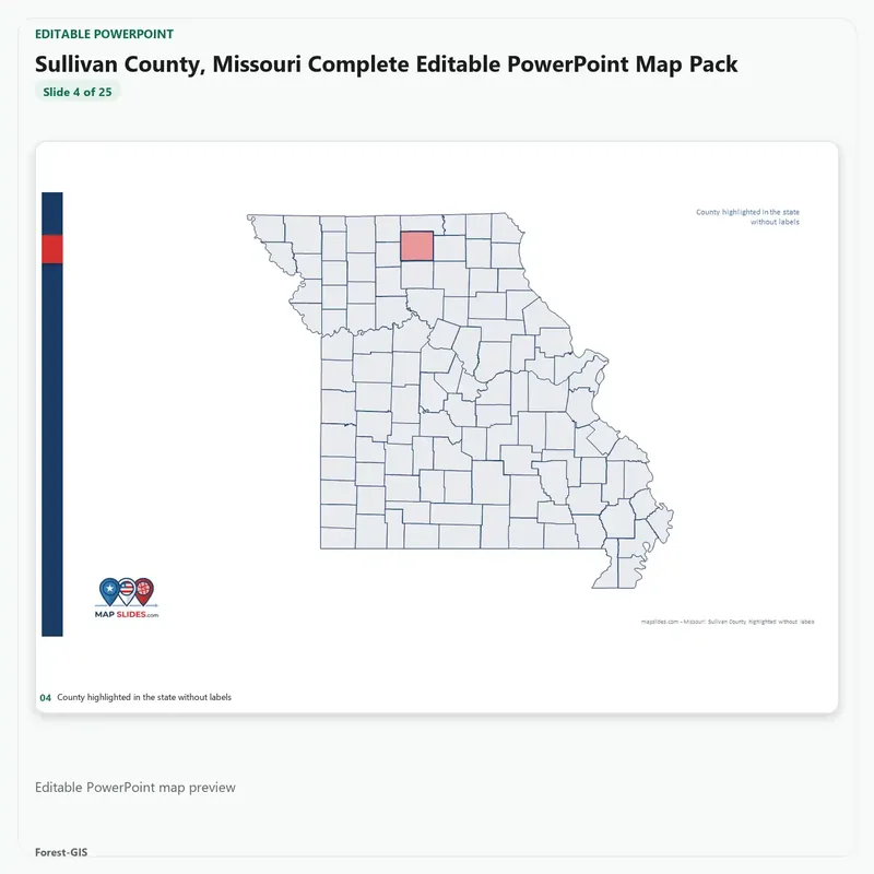 Sullivan County, Missouri Editable Map Pack - Image 4