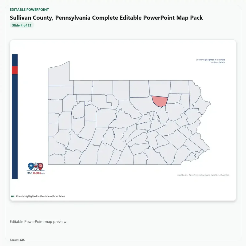 Sullivan County, Pennsylvania Editable Map Pack - Image 4
