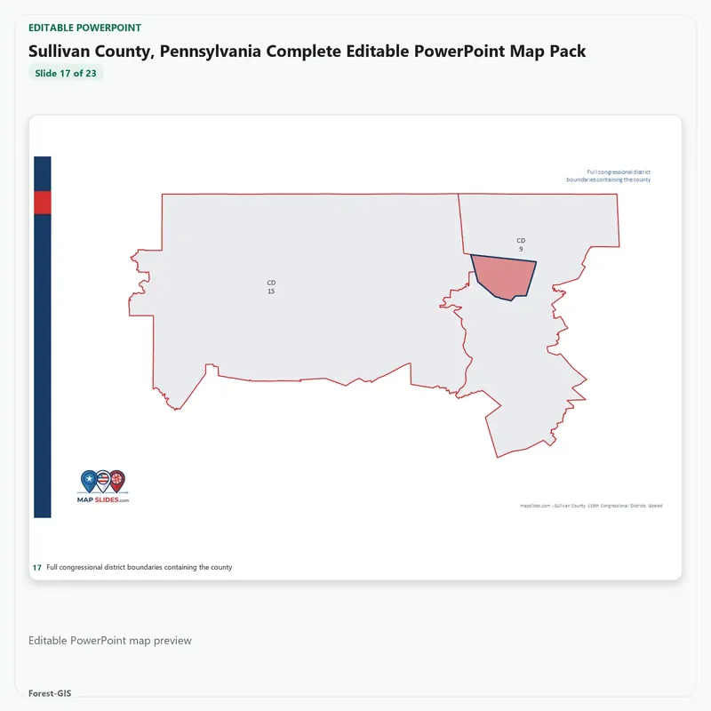 Sullivan County, Pennsylvania Editable Map Pack - Image 5