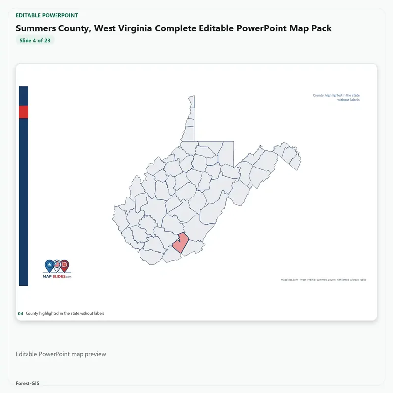 Summers County, West Virginia Editable Map Pack - Image 4