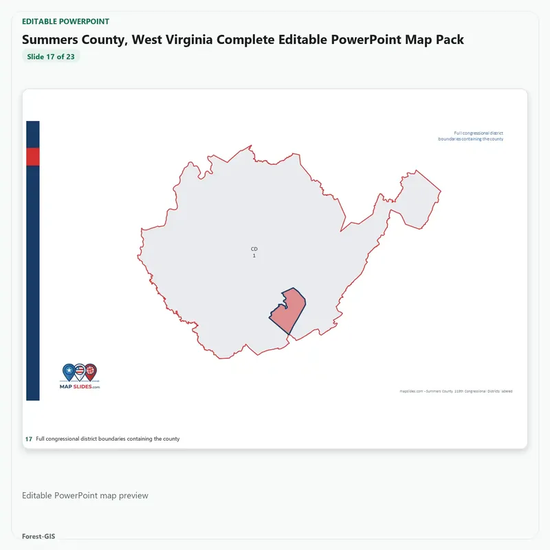Summers County, West Virginia Editable Map Pack - Image 5