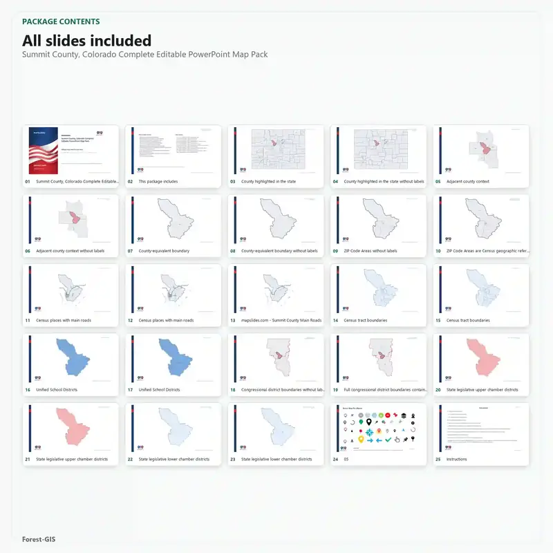 Summit County, Colorado Editable Map Pack - Image 2