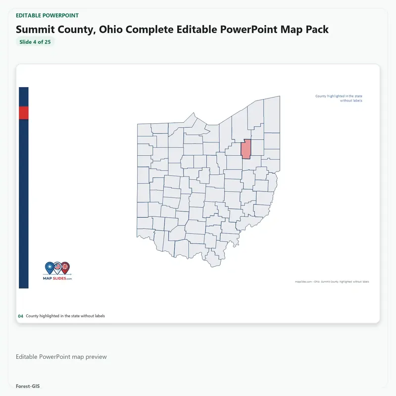 Summit County, Ohio Editable Map Pack - Image 4