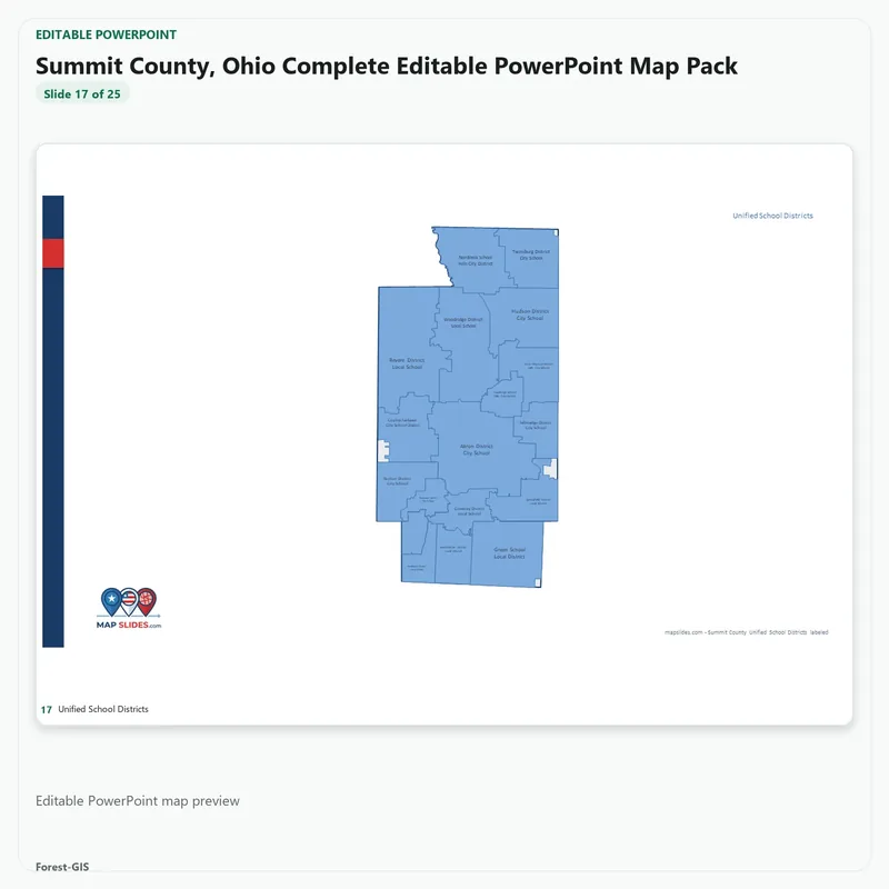 Summit County, Ohio Editable Map Pack - Image 5