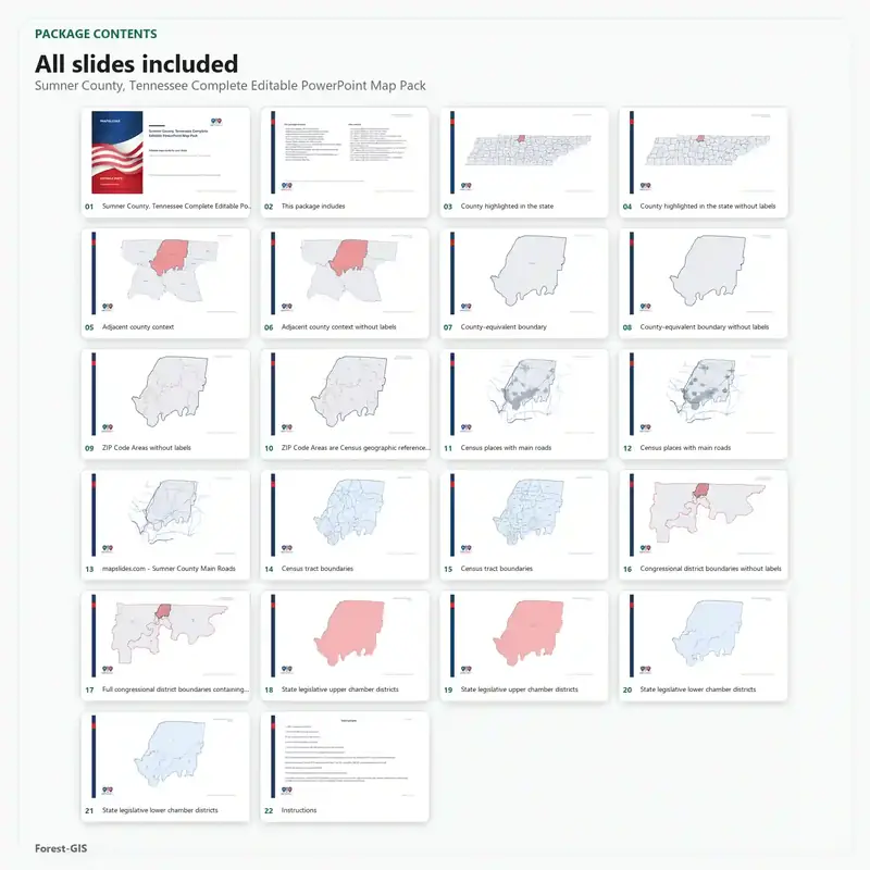 Sumner County, Tennessee Editable Map Pack - Image 2
