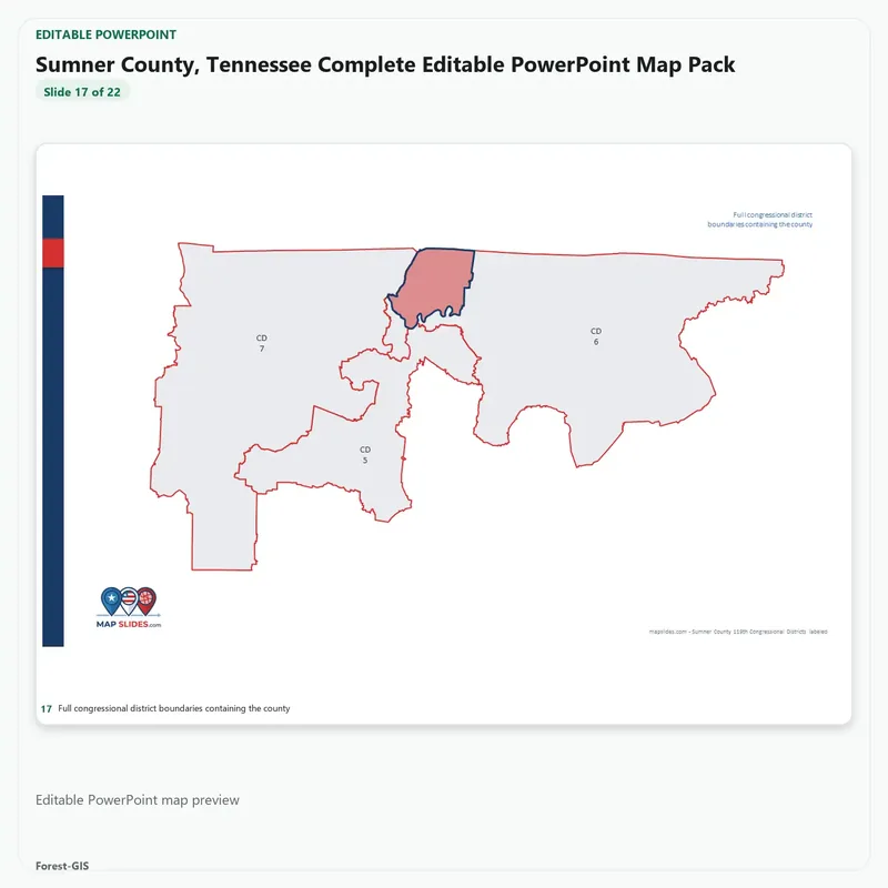 Sumner County, Tennessee Editable Map Pack - Image 5