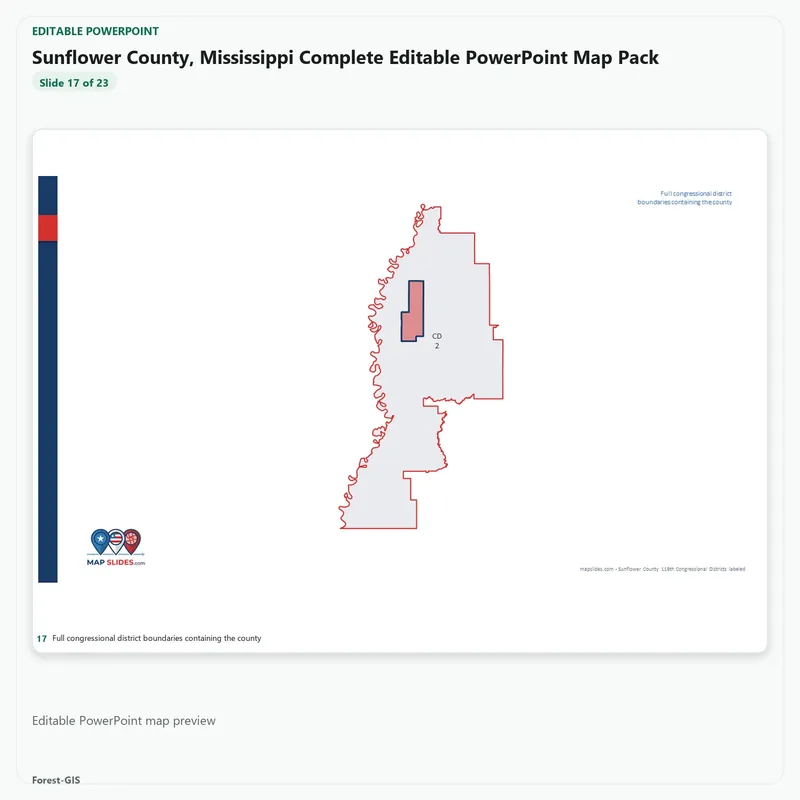 Sunflower County, Mississippi Editable Map Pack - Image 5