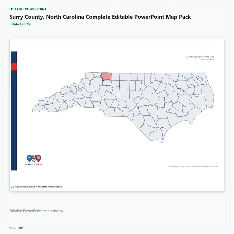Surry County, North Carolina Editable Map Pack - Image 4
