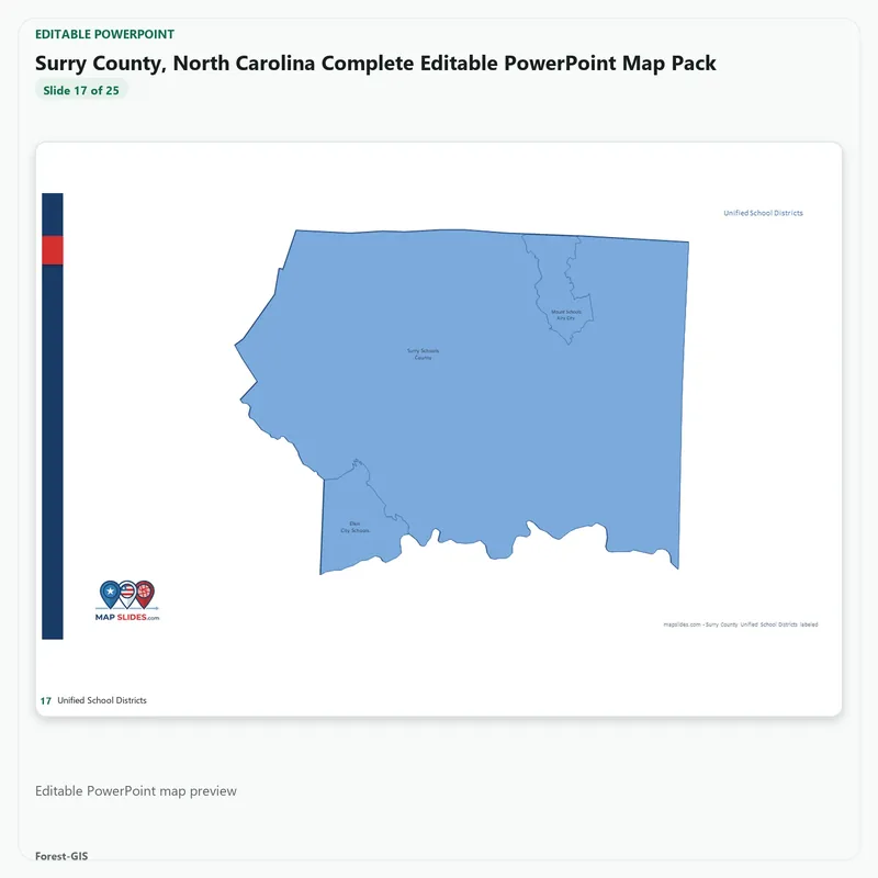 Surry County, North Carolina Editable Map Pack - Image 5