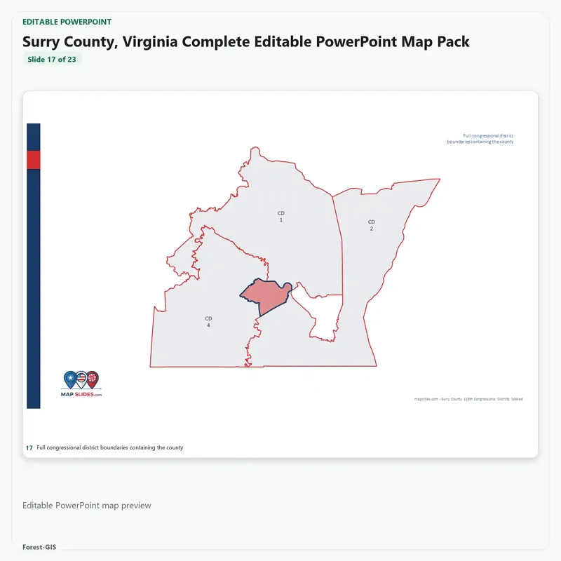 Surry County, Virginia Editable Map Pack - Image 5