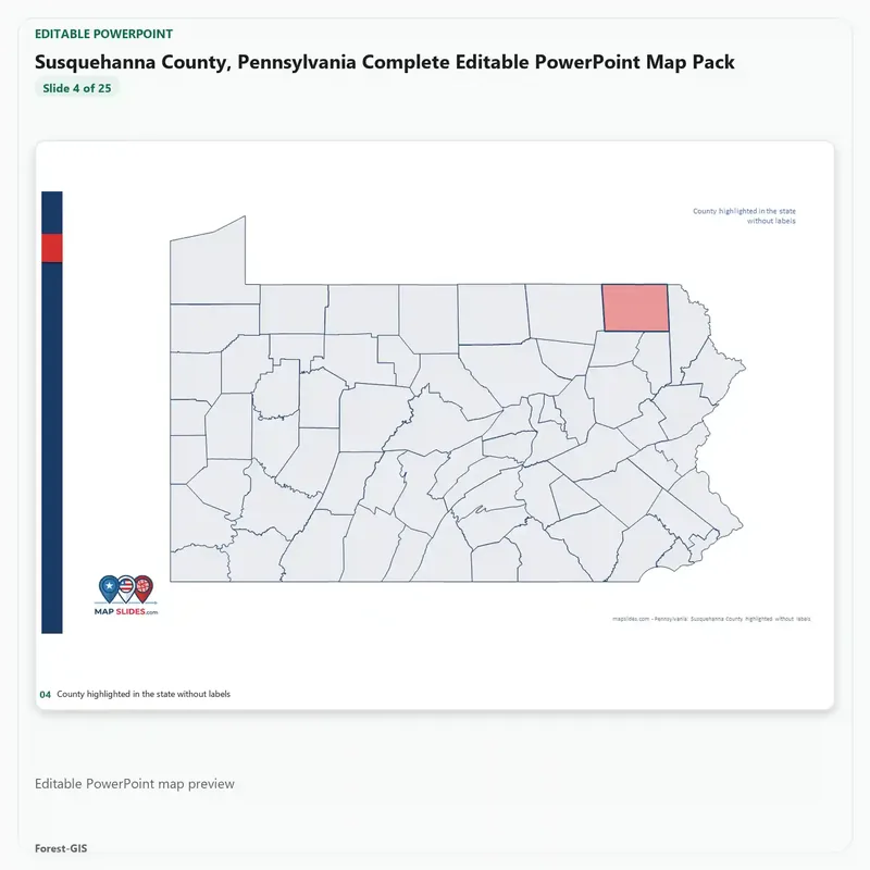Susquehanna County, Pennsylvania Editable Map Pack - Image 4