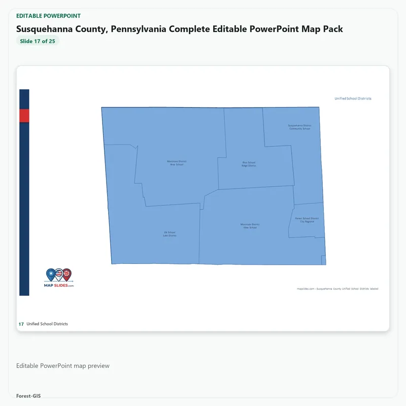 Susquehanna County, Pennsylvania Editable Map Pack - Image 5