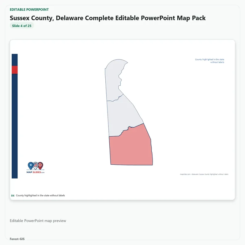 Sussex County, Delaware Editable Map Pack - Image 4