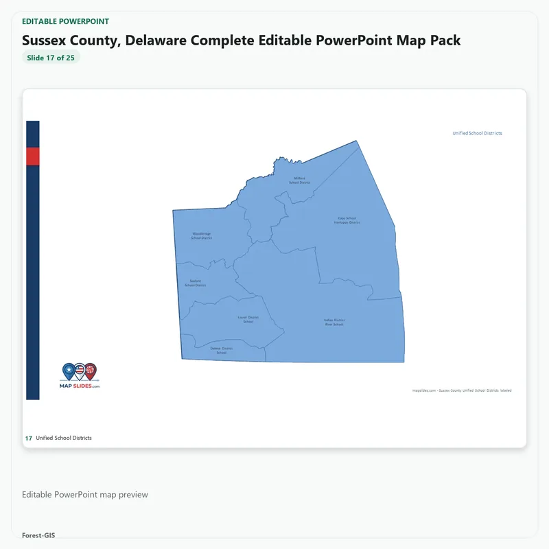 Sussex County, Delaware Editable Map Pack - Image 5