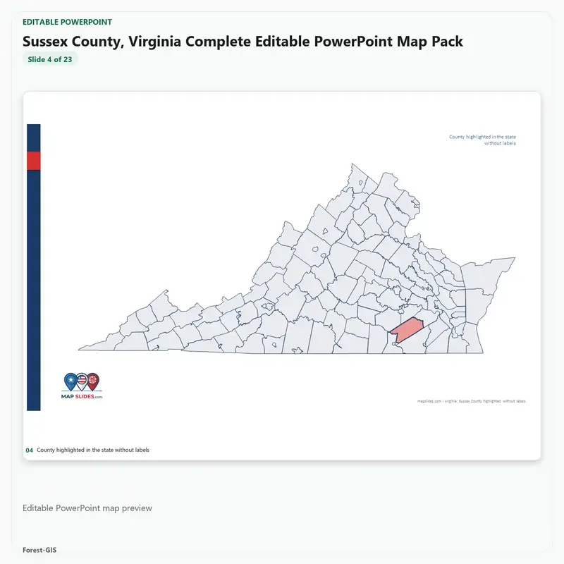 Sussex County, Virginia Editable Map Pack - Image 4