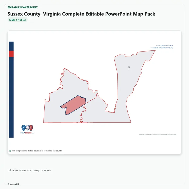 Sussex County, Virginia Editable Map Pack - Image 5