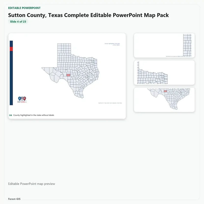 Sutton County, Texas Editable Map Pack - Image 4