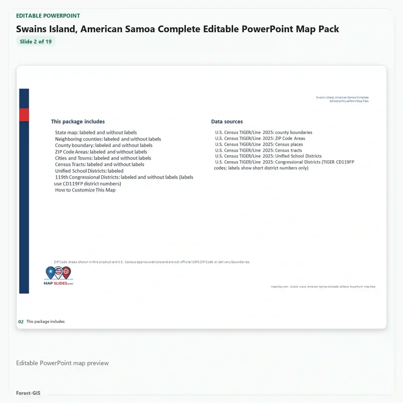 Swains Island, American Samoa Editable Map Pack - Image 3