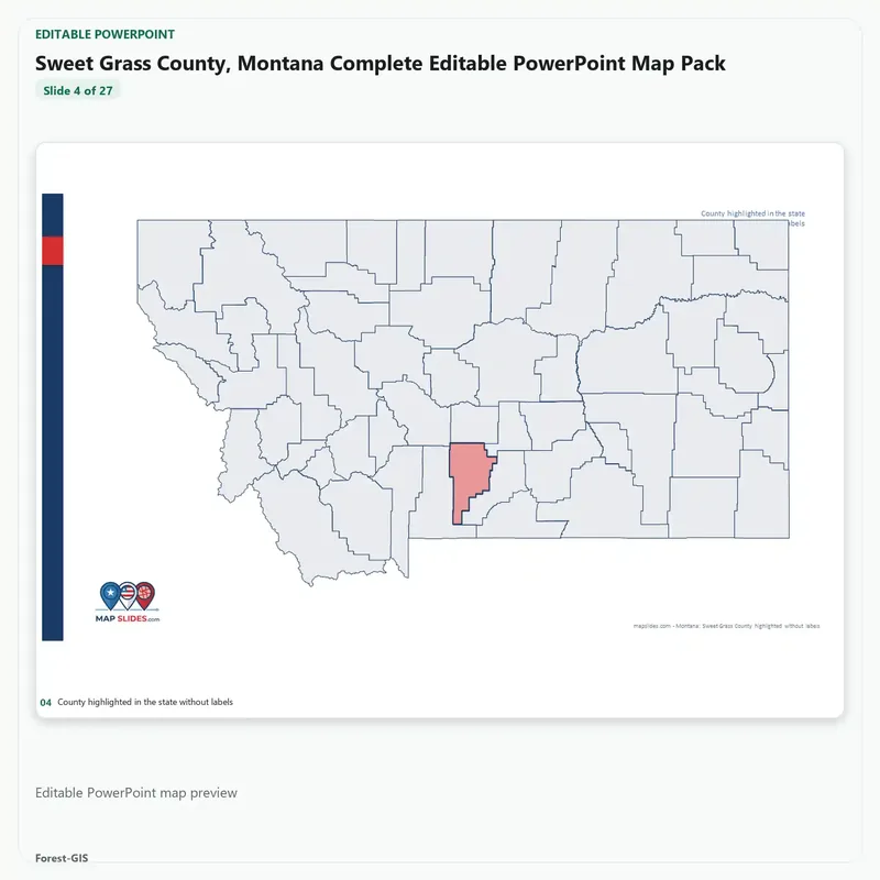 Sweet Grass County, Montana Editable Map Pack - Image 4