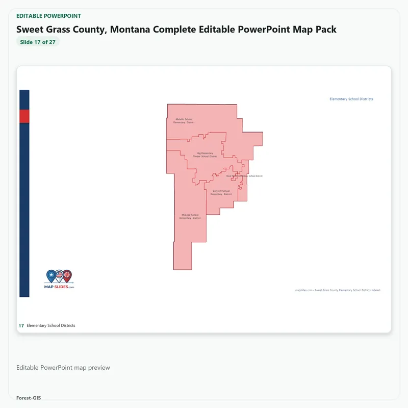 Sweet Grass County, Montana Editable Map Pack - Image 5