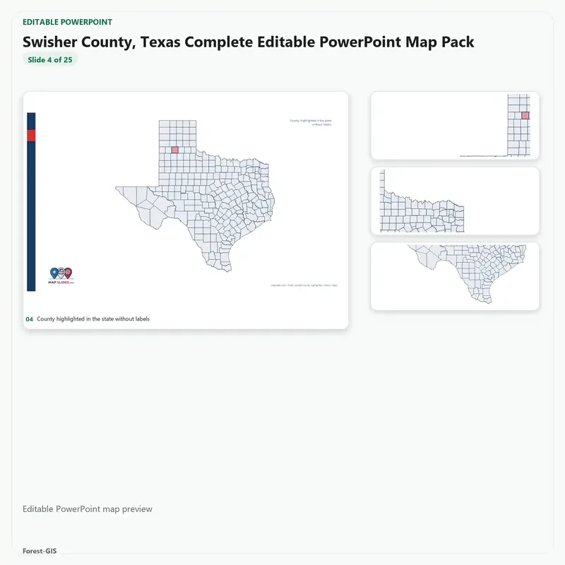 Swisher County, Texas Editable Map Pack - Image 4
