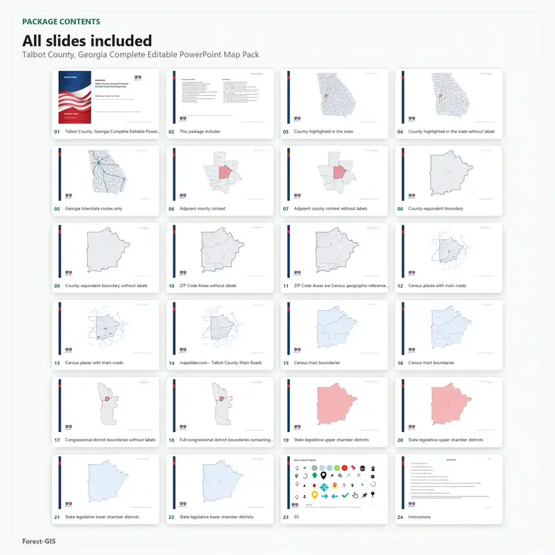 Talbot County, Georgia Editable Map Pack - Image 2
