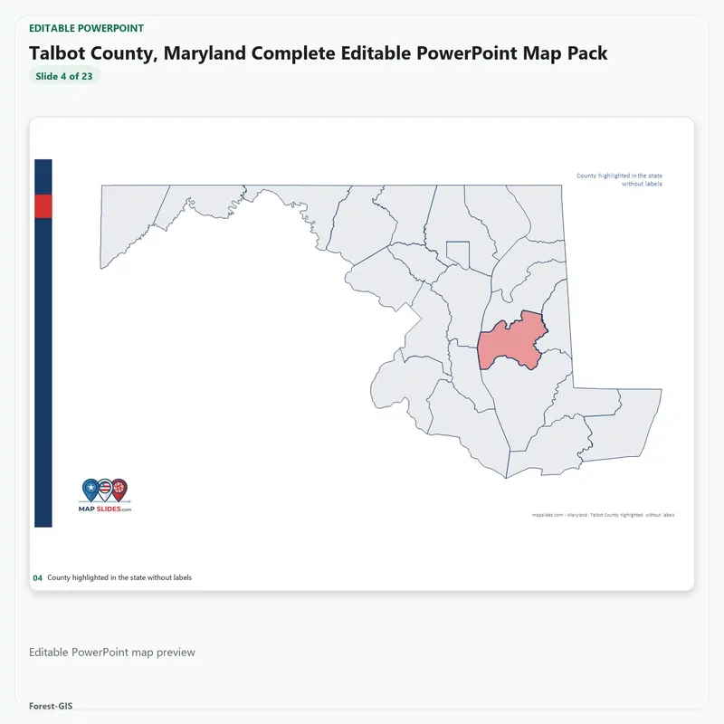 Talbot County, Maryland Editable Map Pack - Image 4