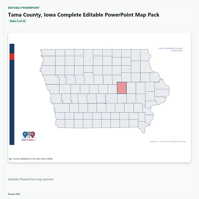 Tama County, Iowa Editable Map Pack - Image 4