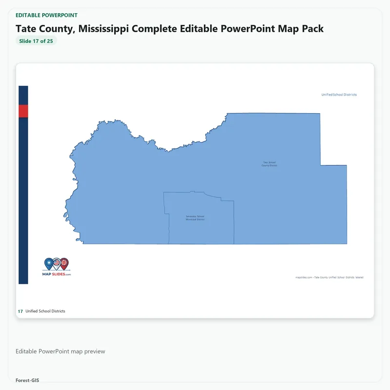 Tate County, Mississippi Editable Map Pack - Image 5