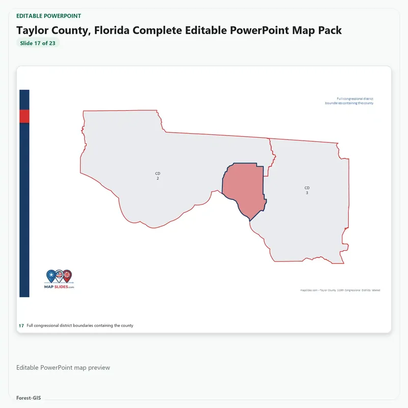 Taylor County, Florida Editable Map Pack - Image 5