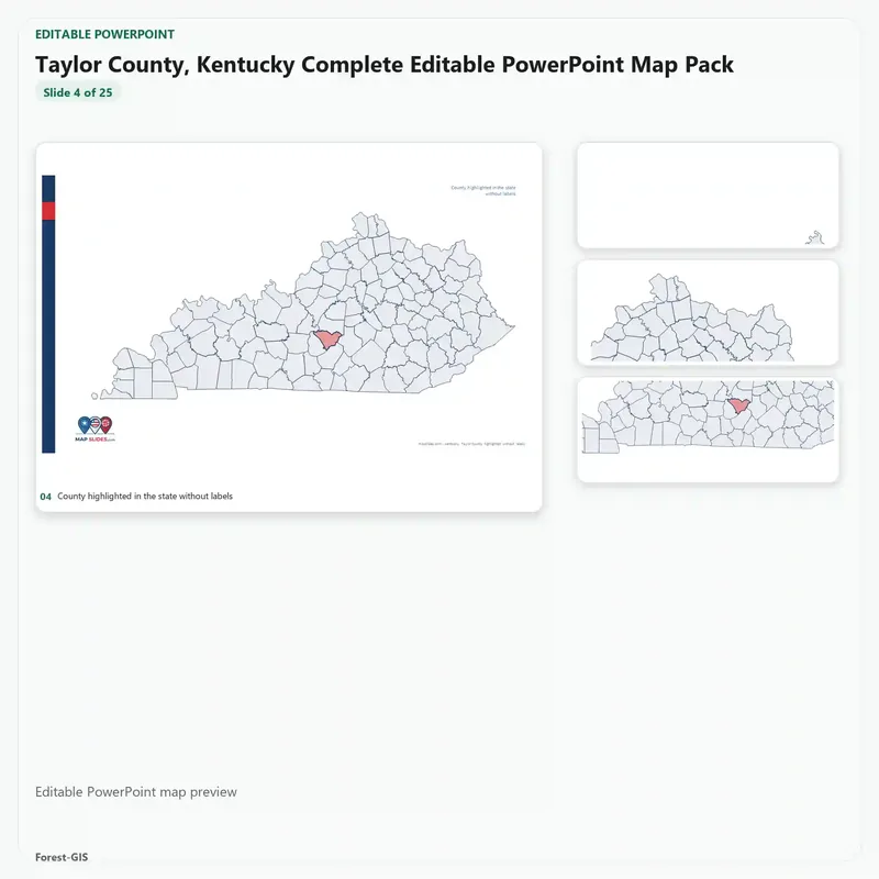Taylor County, Kentucky Editable Map Pack - Image 4