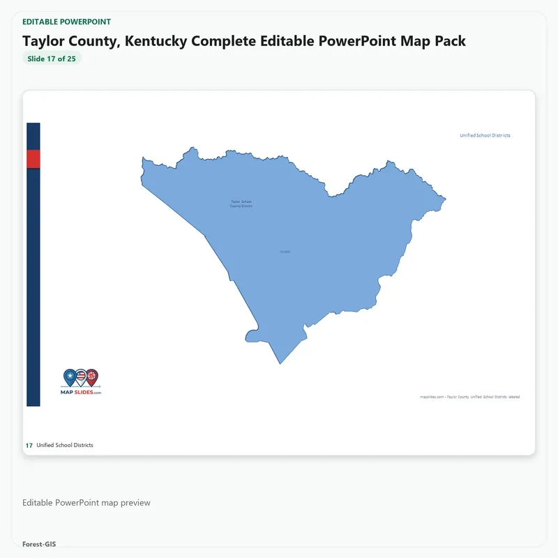 Taylor County, Kentucky Editable Map Pack - Image 5
