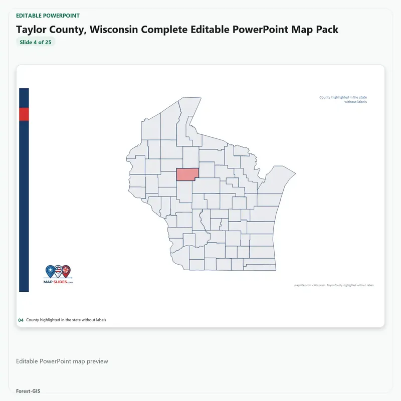 Taylor County, Wisconsin Editable Map Pack - Image 4