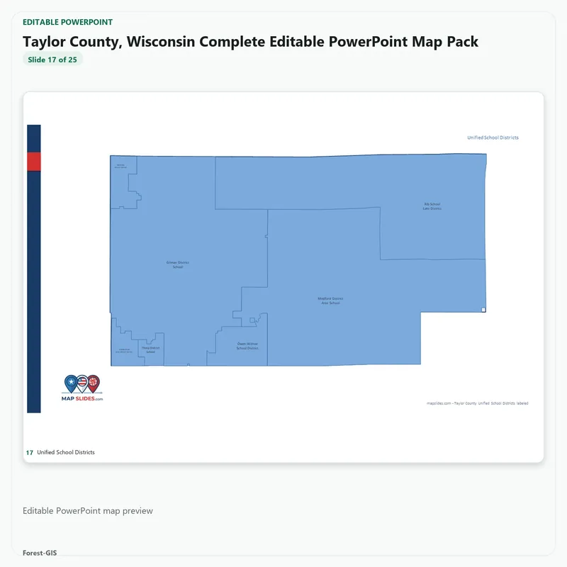 Taylor County, Wisconsin Editable Map Pack - Image 5