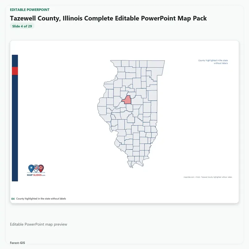 Tazewell County, Illinois Editable Map Pack - Image 4