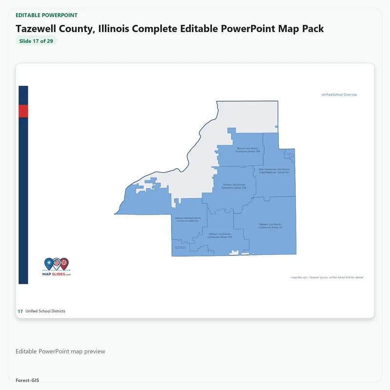 Tazewell County, Illinois Editable Map Pack - Image 5
