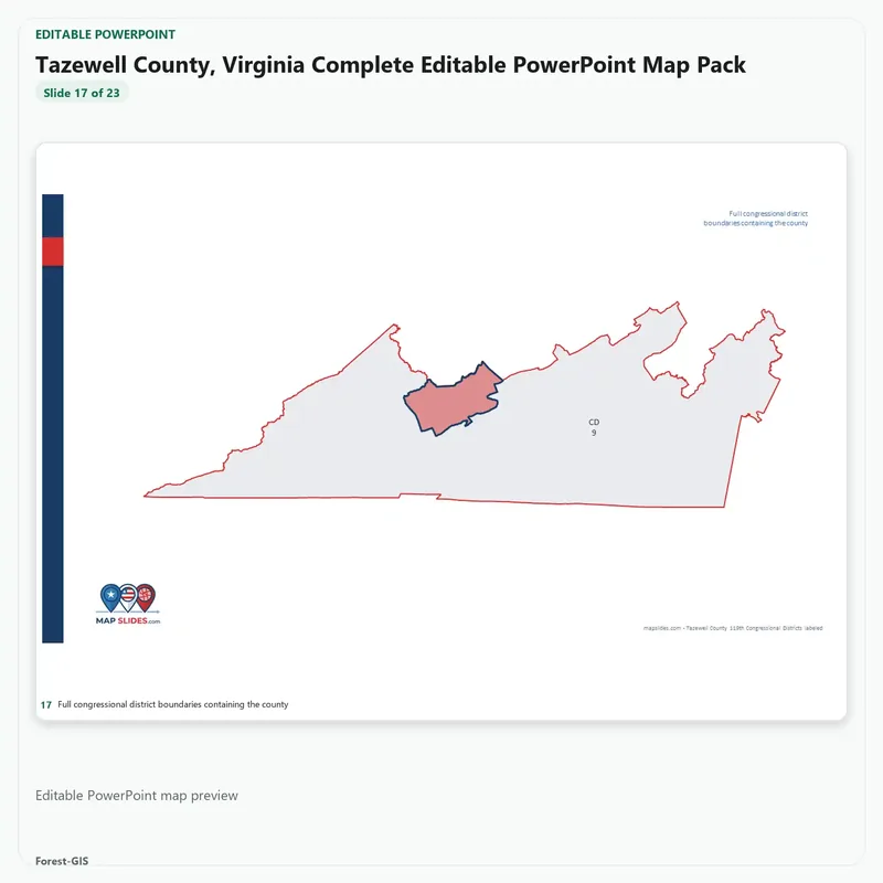 Tazewell County, Virginia Editable Map Pack - Image 5