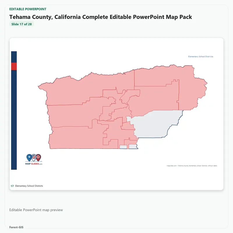 Tehama County, California Editable Map Pack - Image 5