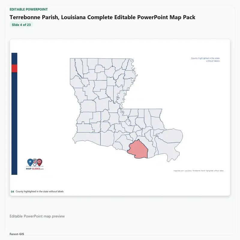 Terrebonne Parish, Louisiana Editable Map Pack - Image 4
