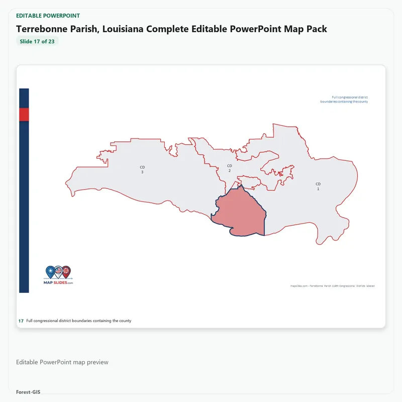 Terrebonne Parish, Louisiana Editable Map Pack - Image 5