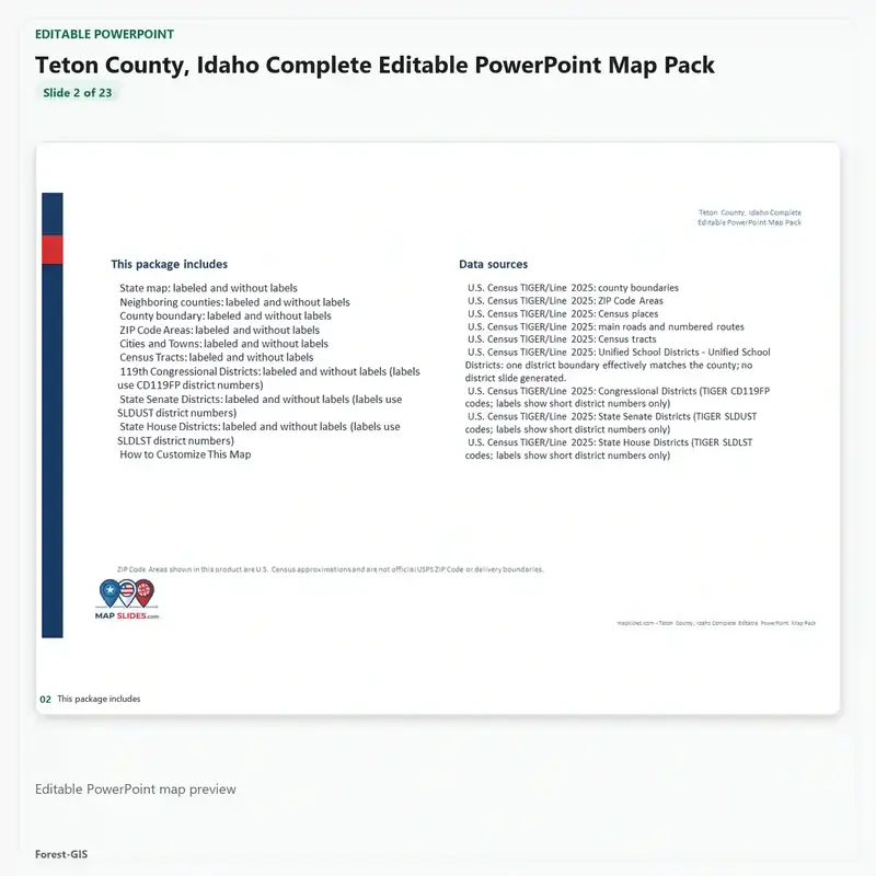 Teton County, Idaho Editable Map Pack - Image 3