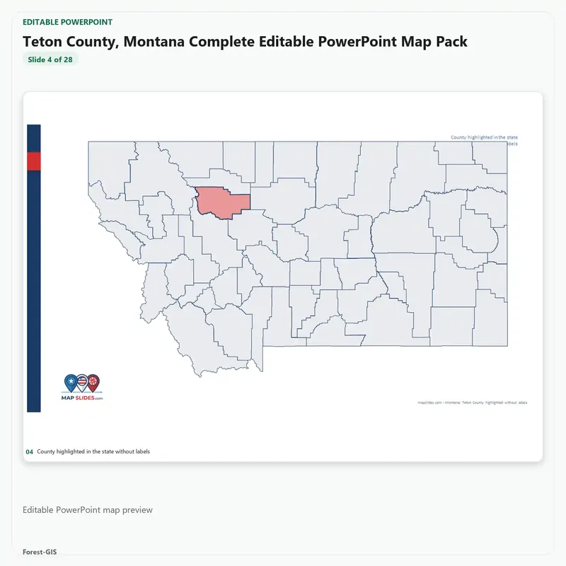Teton County, Montana Editable Map Pack - Image 4