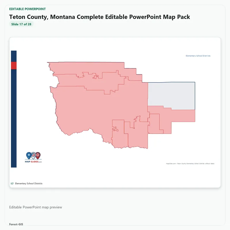 Teton County, Montana Editable Map Pack - Image 5
