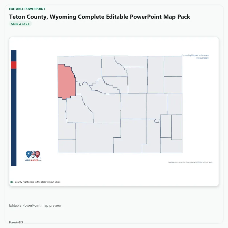 Teton County, Wyoming Editable Map Pack - Image 4